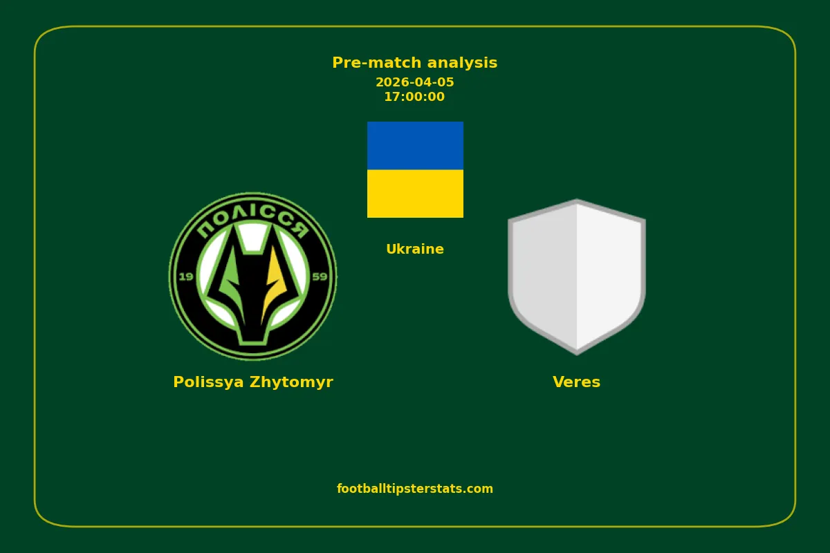 Pre-match analysis: Polissya Zhytomyr vs Veres on 2026-04-05